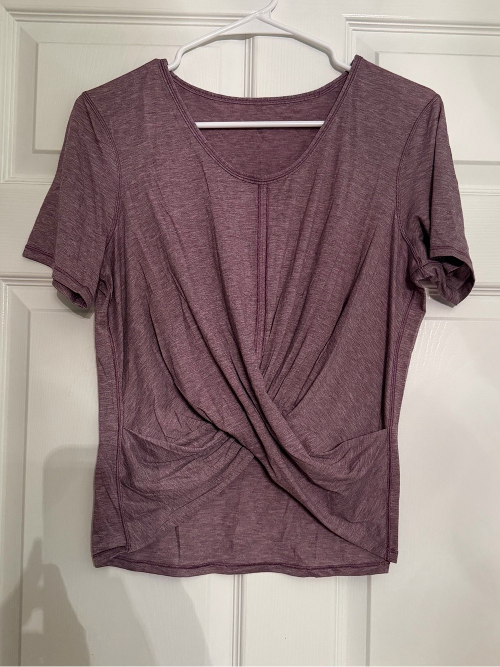 lululemon athletica Short Sleeve Twist Front Tee in Mauve Heather